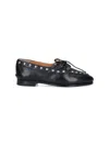 Bally Round Toe Studded Leather Loafers In Black