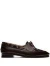 Bally Apron Toe Stacked Heel Loafers With Eyelet Detailing