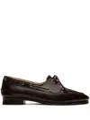 Bally Apron Toe Stacked Heel Loafers With Eyelet Detailing In Black