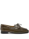 Bally Pathy Glossed Leather Loafers In Green