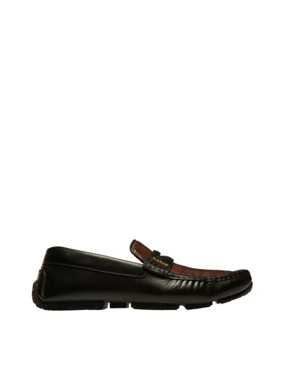 Bally Patrik 6300431 Men's Multibrown & Black Buffalo Leather Drivers