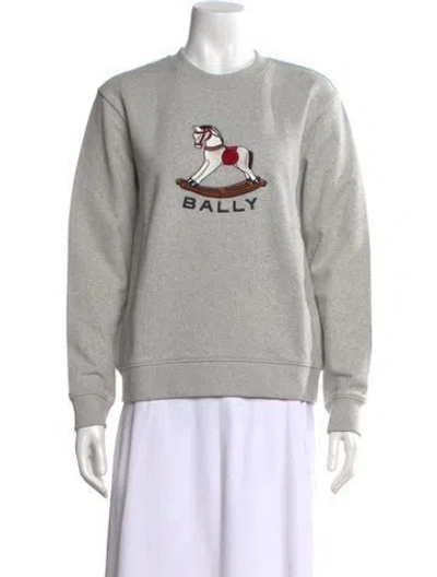 Pre-owned Bally Patterned Crew Neck Sweater W/ Tags In Gray
