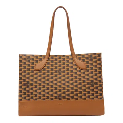 Bally Patterned Tote Bag In Brown