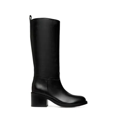 Bally Block Heel Ankle Boots With Panelled Design In Black