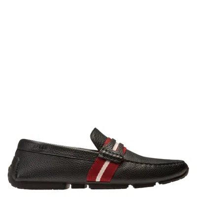 Bally Peitro Stripe Detail Leather Loafers In Black