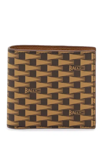 Bally Pennant Bi-fold Wallet In Marrone