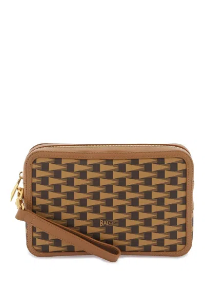 Bally Pennant Clutch In Brown