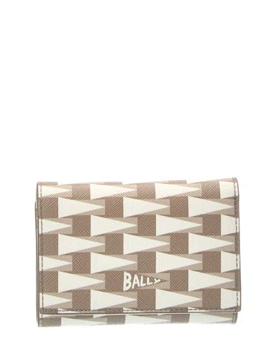 Bally Pennant Leather Card Holder In Multi