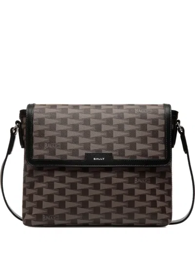 Bally Pennant-print Messenger Bag In Black