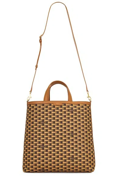Bally Pennant Tote Bag In Brown