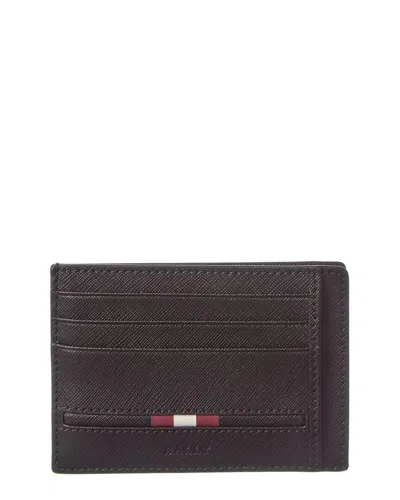 Bally Percyll Leather Business Card Holder In Brown