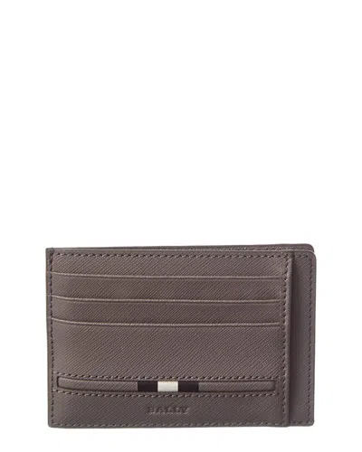 Bally Percyll Leather Business Card Holder In Brown