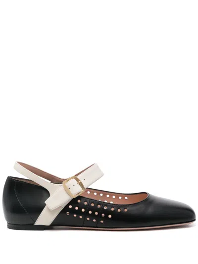 Bally Perforated-detail Ballet Flats In Black