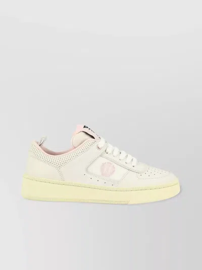 Bally Perforated Pull Tab Rubber Sole Sneakers In Pink