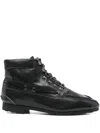 Bally Paphos Leather Combat Boots In Multi