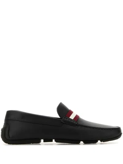 Bally Pilot Driver In Black Leather Wide Foot Morphology