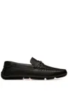 Bally Pilot Driver Ebano Grained Leather Loafers In Black
