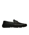 Bally Pilot Driver Ebano Grained Leather Loafers In Black