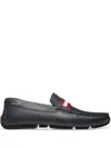 Bally Pilot Driver In Grained Leather Wide Foot Morphology In Blue