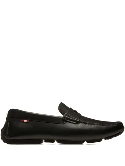 Bally Pilot Driver Leather Loafers In Black