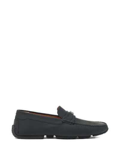 Bally Pilot Driver Leather Loafers In Blue