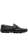 Bally Pilot Driver Ebano Grained Leather Loafers In Black