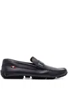 Bally Pilot Driver Grained Leather Loafers In Blue
