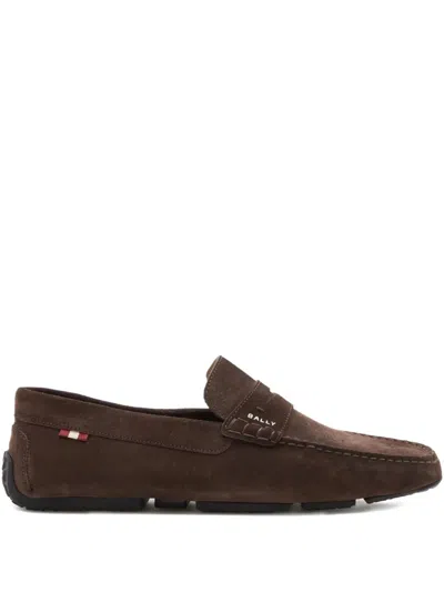 Bally Pilot Driver Suede Loafers In Brown