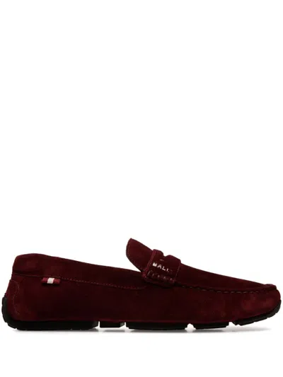 Bally Pilot Driver Suede Loafers In Rot