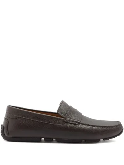 Bally Pilot Leather Loafers In Brown