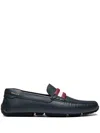 Bally Logo Loafers In Blue