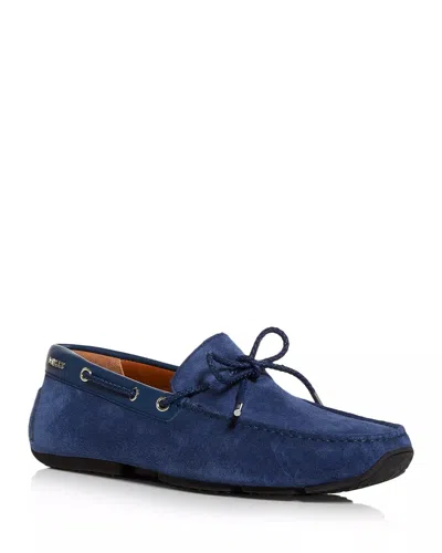 Bally Pindar Men's 6231346 Blue Leather Suede Drivers In Multi