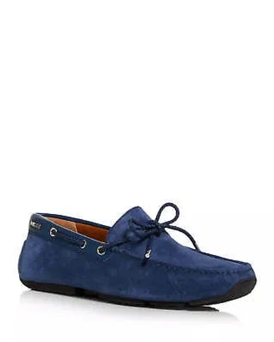 Pre-owned Bally Pindar Men's 6231346 Blue Leather Suede Drivers Us 10 Msrp$ 475