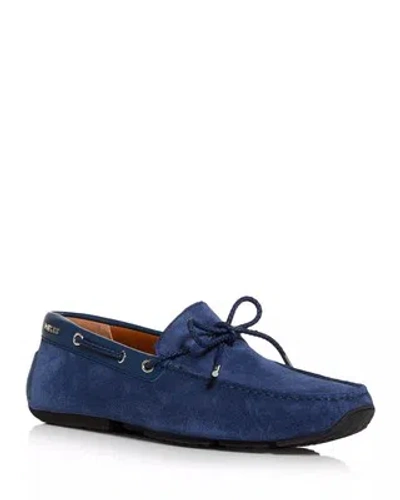 Pre-owned Bally Pindar Men's 6231346 Blue Suede Drivers Us 10.5 Msrp $475