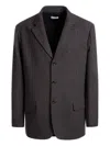 Bally Pinstripe Notch-lapel Blazer In Gray