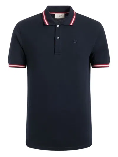 Bally Piqué-knit Polo Shirt In Blue