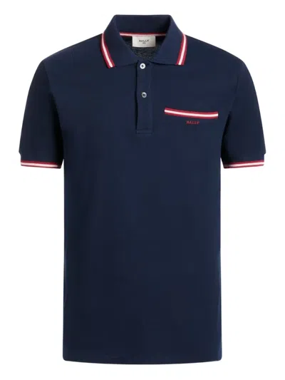 Bally Piqué Polo Shirt In Blue