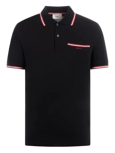 Bally Piqué Polo Shirt In Black