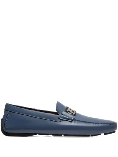 Bally Pivial Leather Loafers In Blue