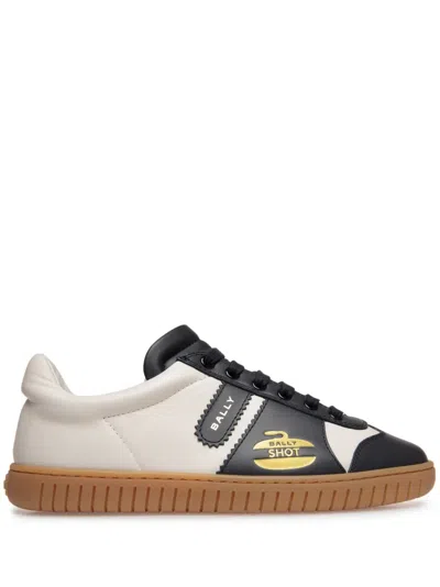 Bally Player Curling-motif Leather Sneakers In White