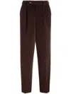 Bally Pleated Corduroy Trousers In Brown