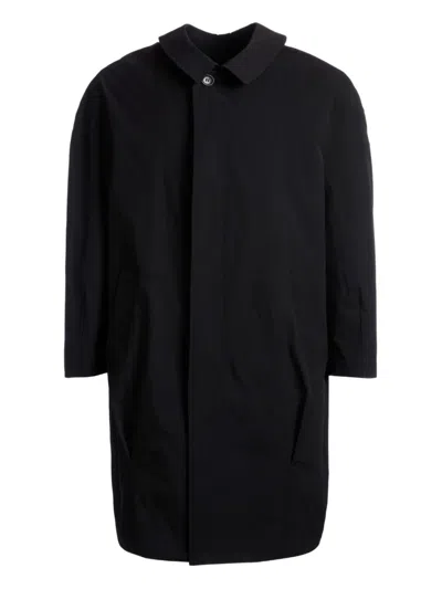 Bally Pleated Shirt-collar Coat In Black