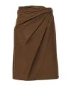 Bally Draped Nylon Skirt In Brown