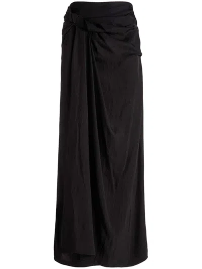 Bally Asymmetric Ruffled Skirt In Black