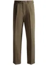 Bally Pleated Wool Chino Trousers In Green