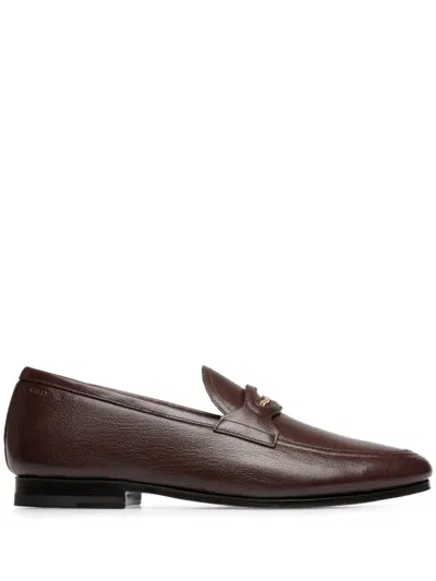 Bally Plume Leather Loafers In Brown