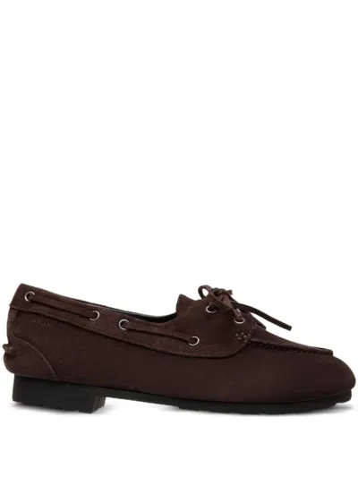 Bally Plume Suede Lace-up Moccasins