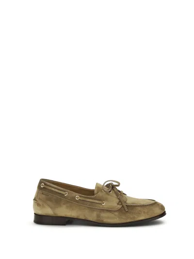 Bally Plume Logo Embossed Slip-on Loafers In Brown