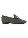 Bally Plumy 6237975 Men's Agata Calf Nubuck Grained Leather Loafers In Grey
