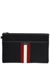 Bally Nylon Code Clutch With Wrist Strap In Black